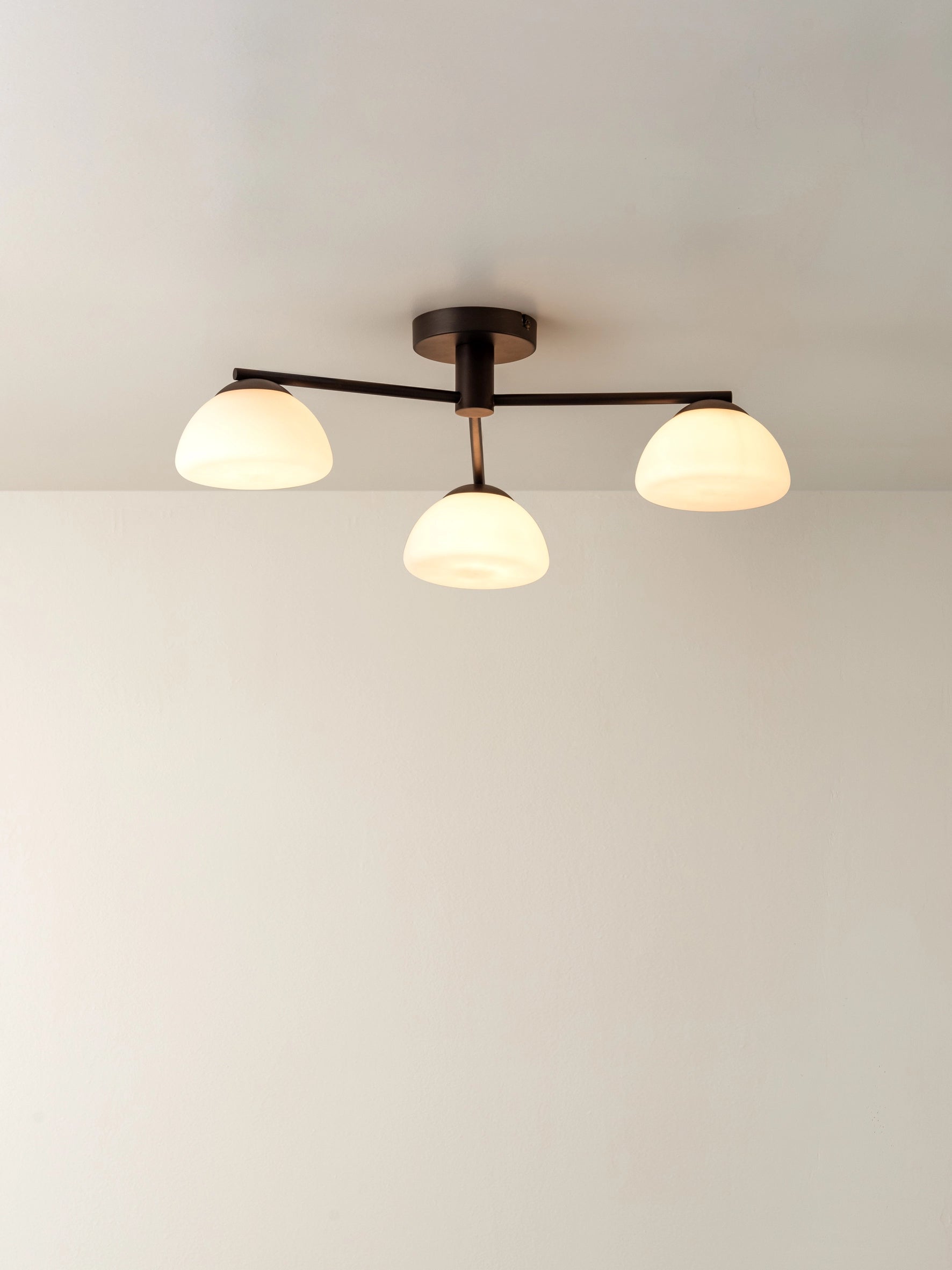 Silio - 3 light bronze and opal flush | Ceiling Light | Lights & Lamps | UK | Modern Affordable Designer Lighting