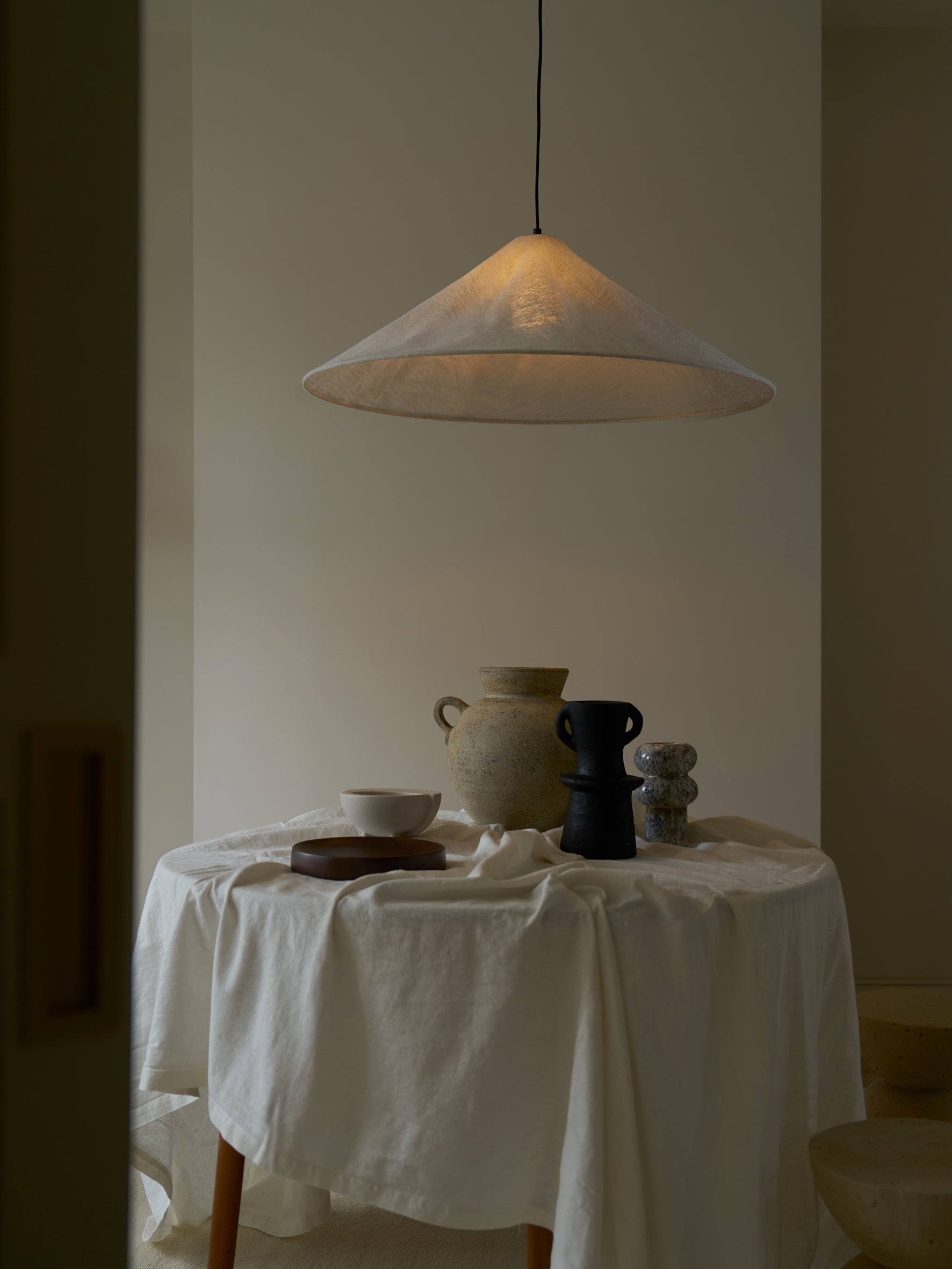 Siya - collapsible oversized linen shade | Lamp shade | lights&lamps | UK | Modern Affordable Designer Lighting