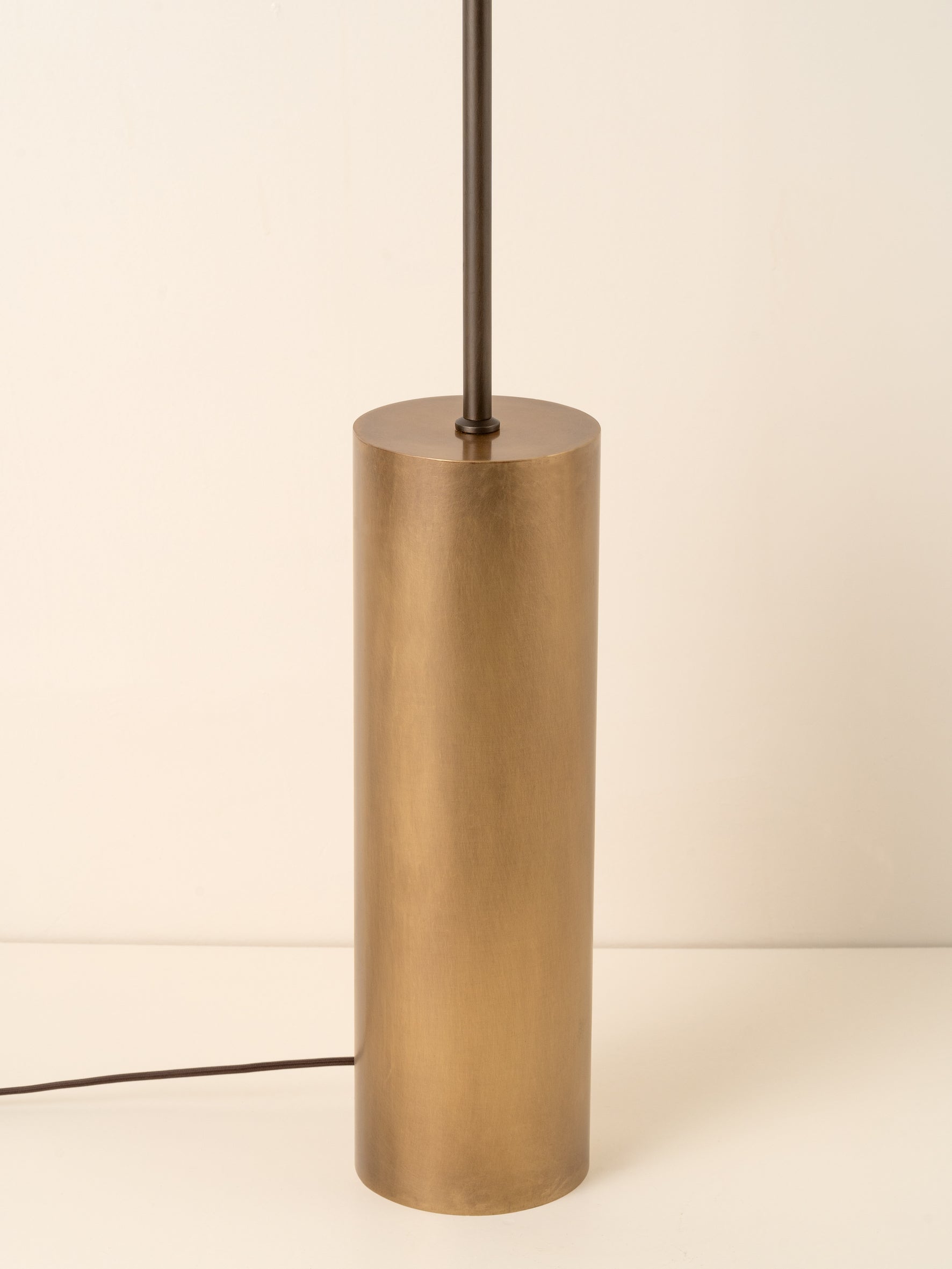 Solara - aged brass and layered natural linen floor lamp | Floor Lamp | lights&lamps | UK | Modern Affordable Designer Lighting