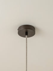 Solara - medium dark bronze and layered natural linen pendant | Ceiling Light | lights&lamps | UK | Modern Affordable Designer Lighting