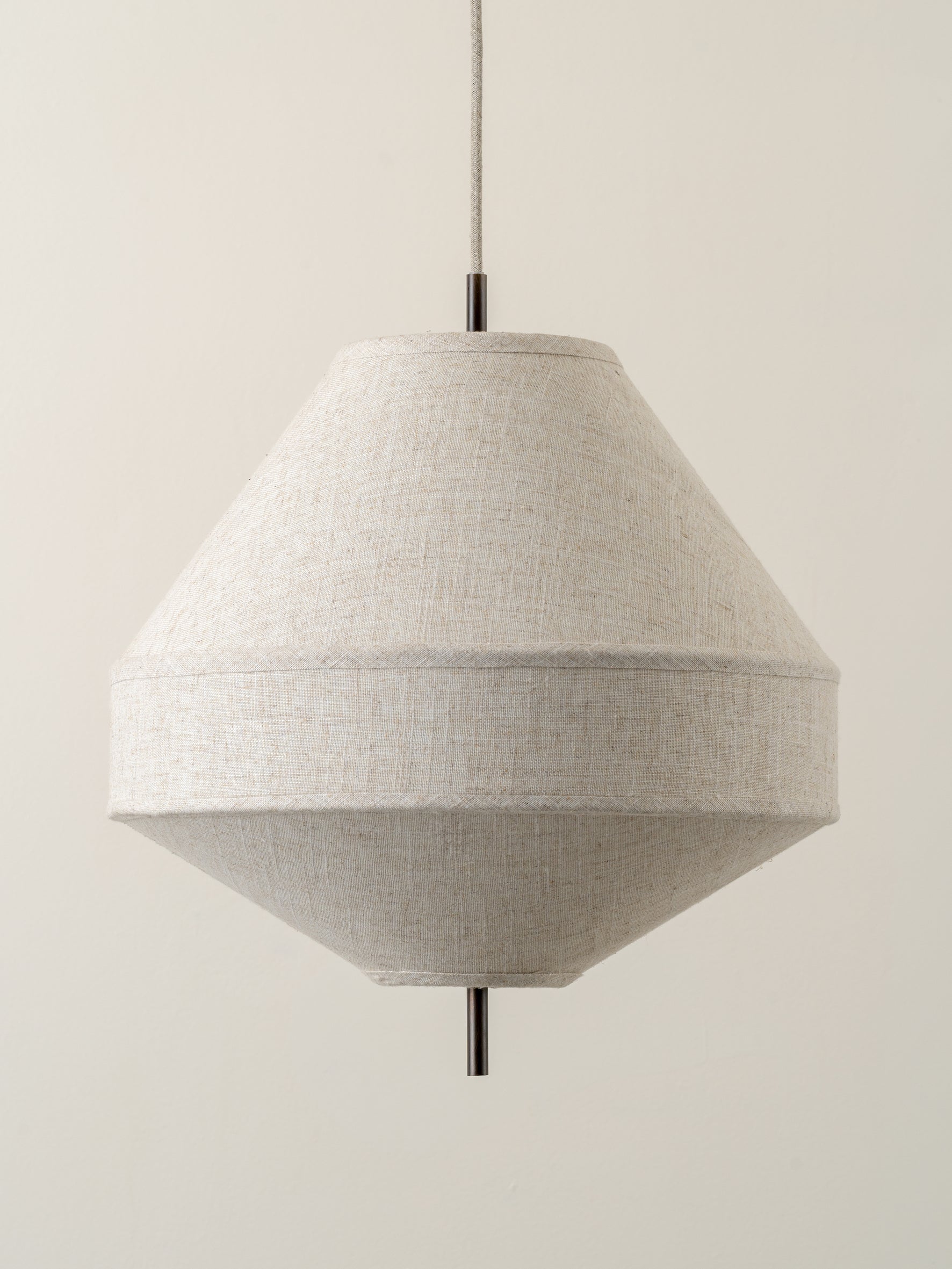Solara - medium dark bronze and layered natural linen pendant | Ceiling Light | lights&lamps | UK | Modern Affordable Designer Lighting