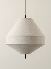 Solara - medium dark bronze and layered natural linen pendant | Ceiling Light | lights&lamps | UK | Modern Affordable Designer Lighting
