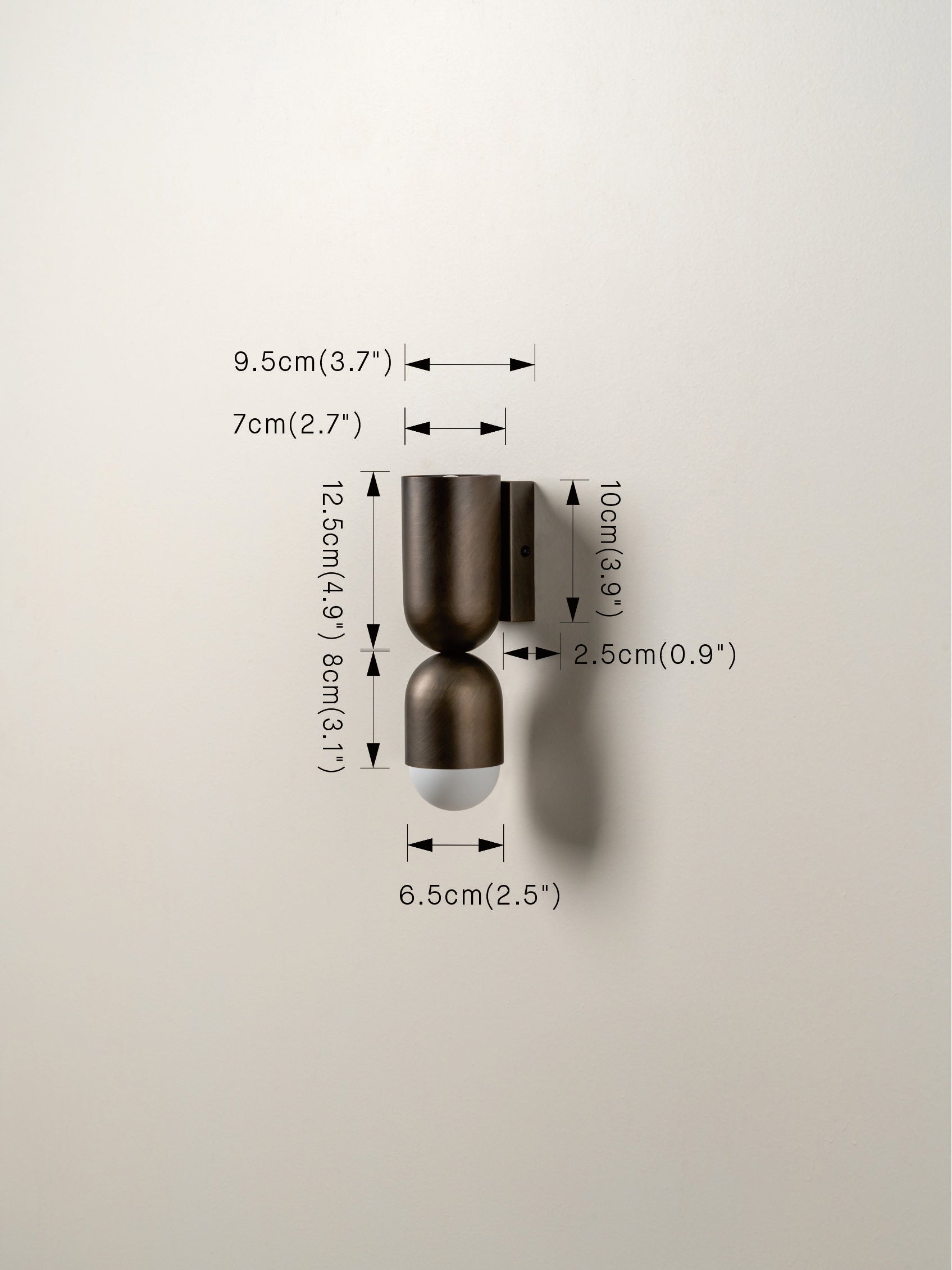 Tuba - 2 light bronze and opal wall light | Wall Light | lights&lamps | UK | Modern Affordable Designer Lighting