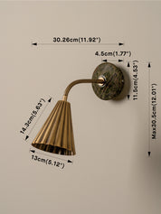 Vale aged brass wall light