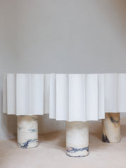 Valli - Viola Calacatta marble and linen rechargeable table lamp | Table Lamp | lights&lamps | UK | Modern Affordable Designer Lighting