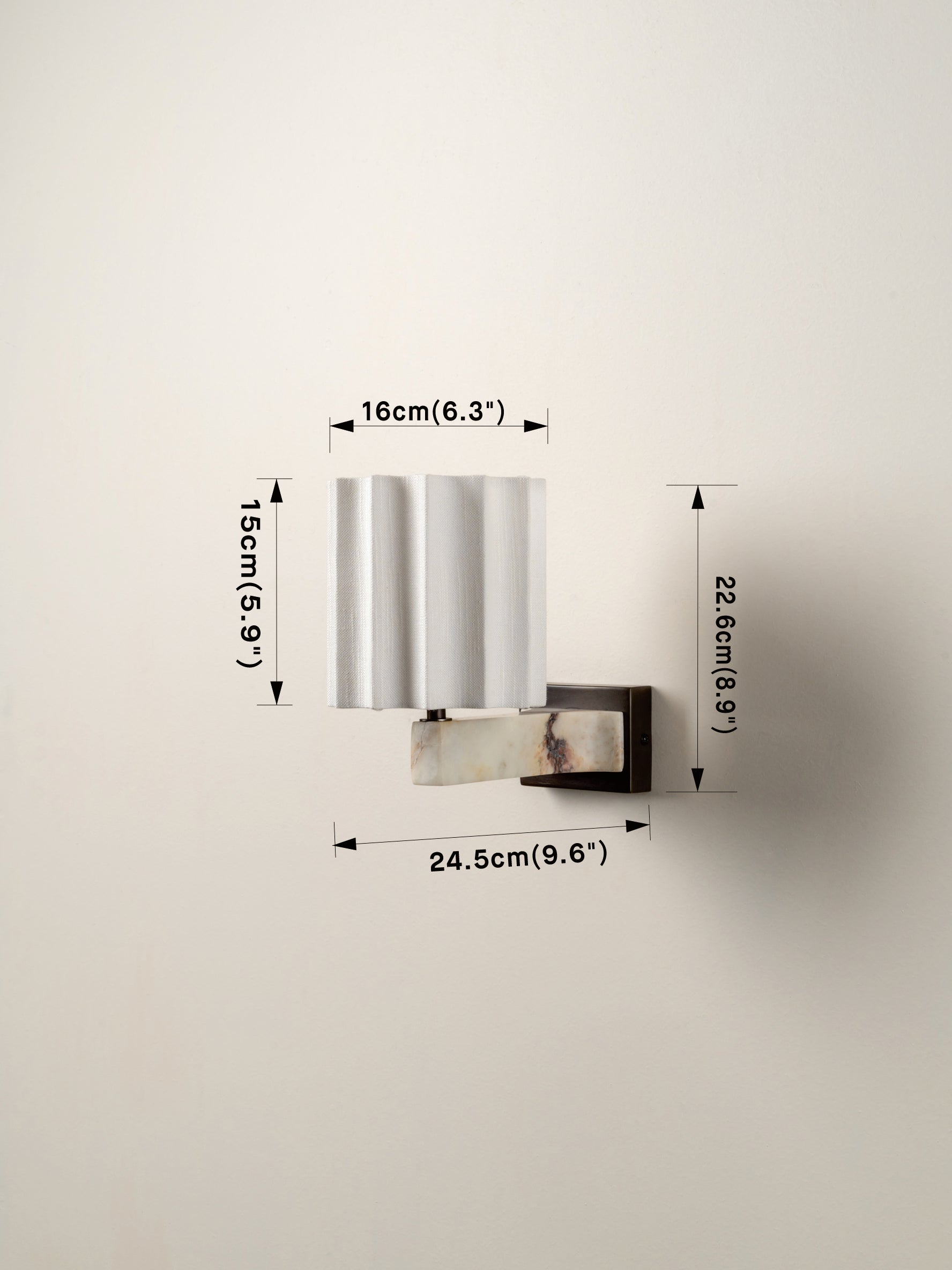 Viotti - Calacatta Viola marble and linen wall light