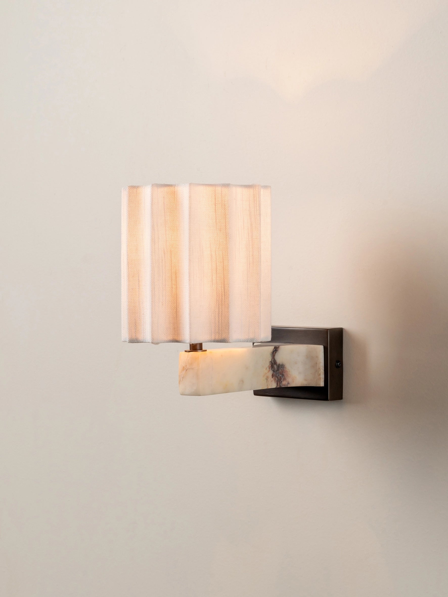 Viotti - Calacatta Viola marble and linen wall light | Wall light | lights & lamps | Modern affordable designer lighting