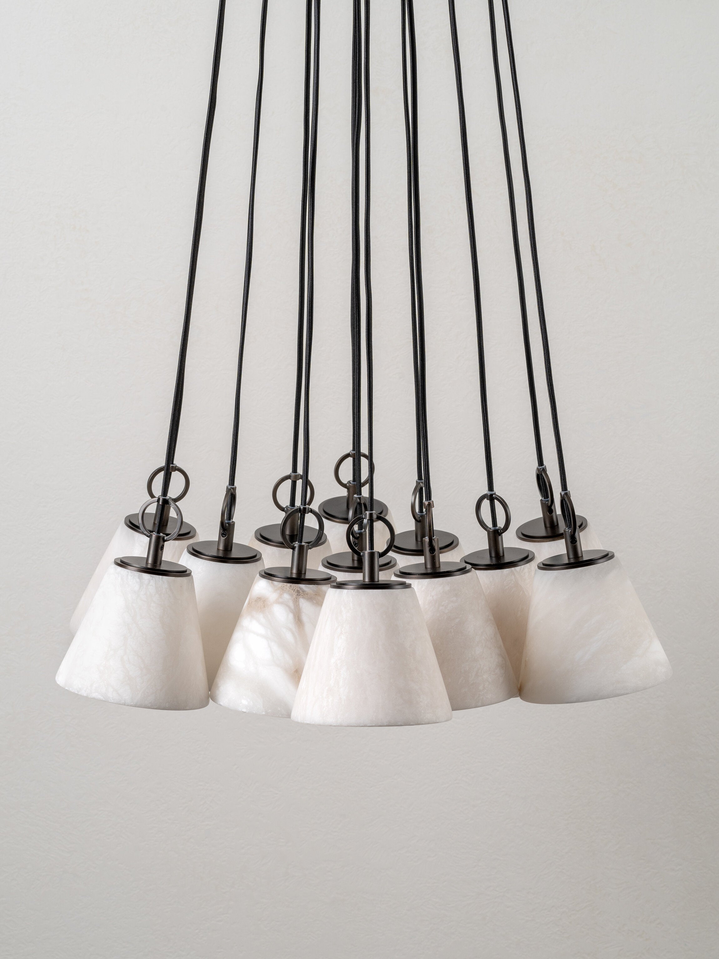 Alba - 13 light alabaster and bronze ceiling pendant