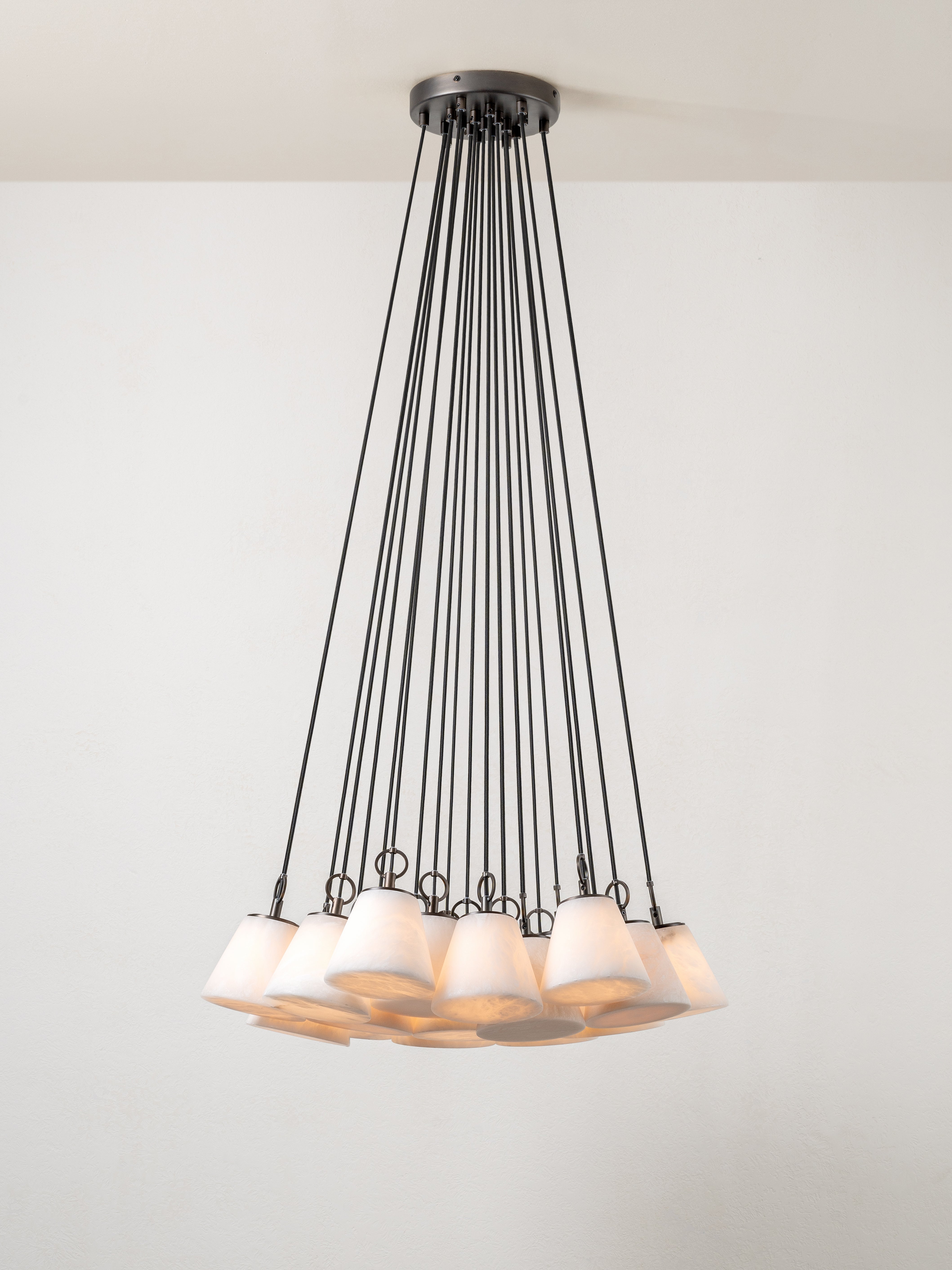 Alba - 19 light alabaster glass and bronze ceiling pendant | Ceiling pendant | lights & lamps | Modern affordable designer lighting