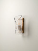 Cannoli - aged brass and textured glass wall light