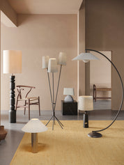 Renwick - 3 light linen and bronze floor lamp | Floor Lamp | lights&lamps | UK | Modern Affordable Designer Lighting