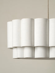 Folia - oval scalloped natural linen pendant | Ceiling Light | lights&lamps | UK | Modern Affordable Designer Lighting
