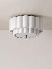 Folia - scalloped natural linen flush pendant | Ceiling Light | lights&lamps | UK | Modern Affordable Designer Lighting