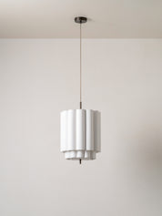 Folia - small scalloped natural linen pendant | Ceiling Light | lights&lamps | UK | Modern Affordable Designer Lighting