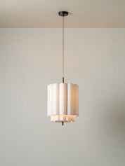 Folia - small scalloped natural linen pendant | Ceiling Light | lights&lamps | UK | Modern Affordable Designer Lighting