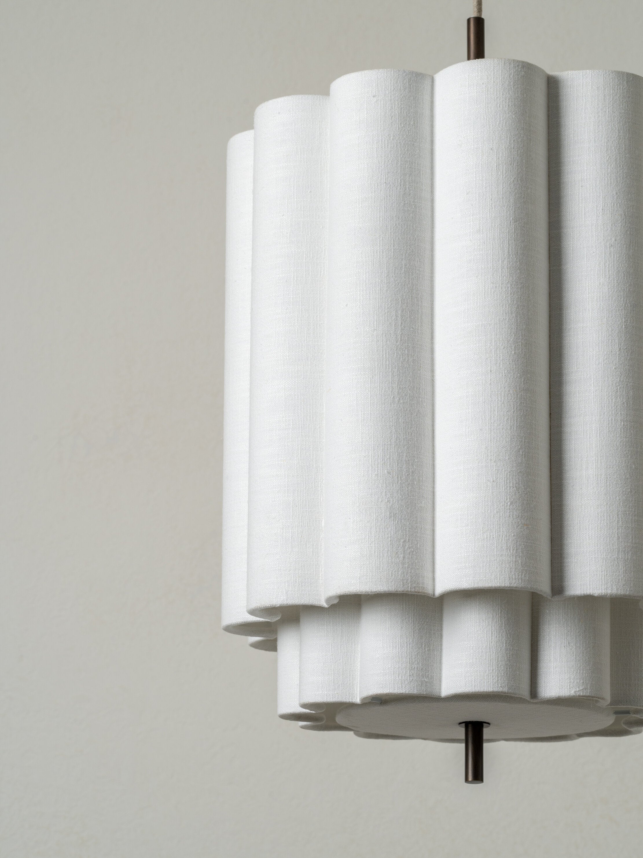 Folia - small scalloped natural linen pendant | Ceiling Light | lights&lamps | UK | Modern Affordable Designer Lighting