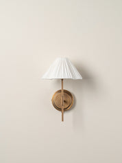 Lindi - aged brass and linen scalloped wall light | Wall Light | lights&lamps | UK | Modern Affordable Designer Lighting