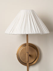 Lindi - aged brass and linen scalloped wall light | Wall Light | lights&lamps | UK | Modern Affordable Designer Lighting
