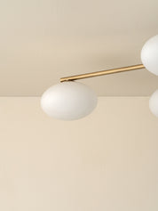 Imperial - 8 light aged brass and opal flush pendant | Ceiling Light | lights&lamps | UK | Modern Affordable Designer Lighting