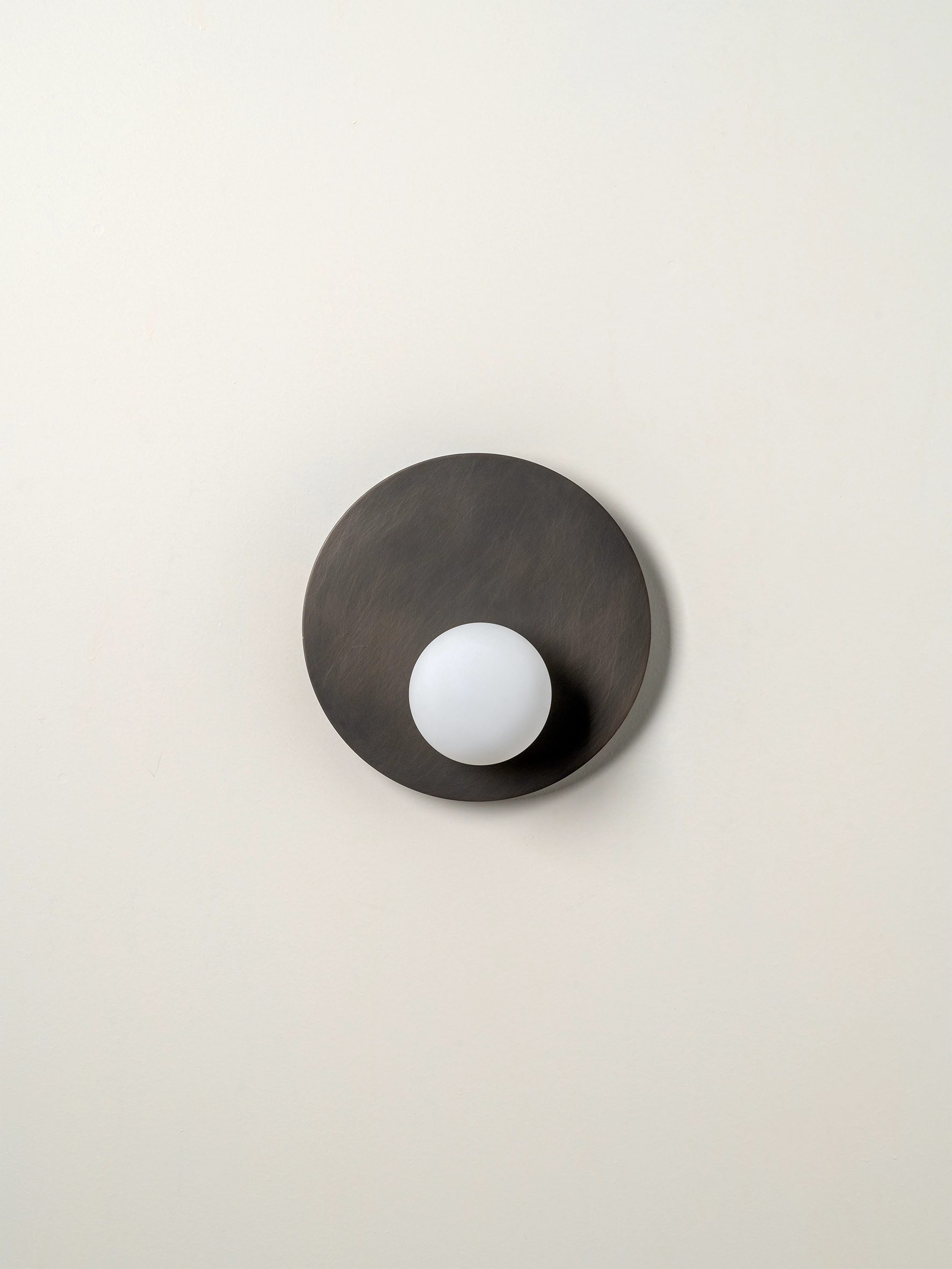 Luna - bronze and opal disc wall light | Wall light | lights & lamps | Modern affordable designer lighting