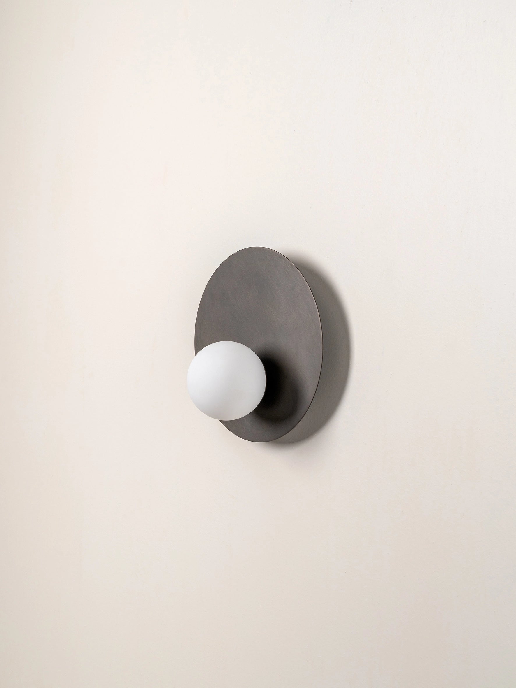 Luna - bronze and opal disc wall light | Wall light | lights & lamps | Modern affordable designer lighting