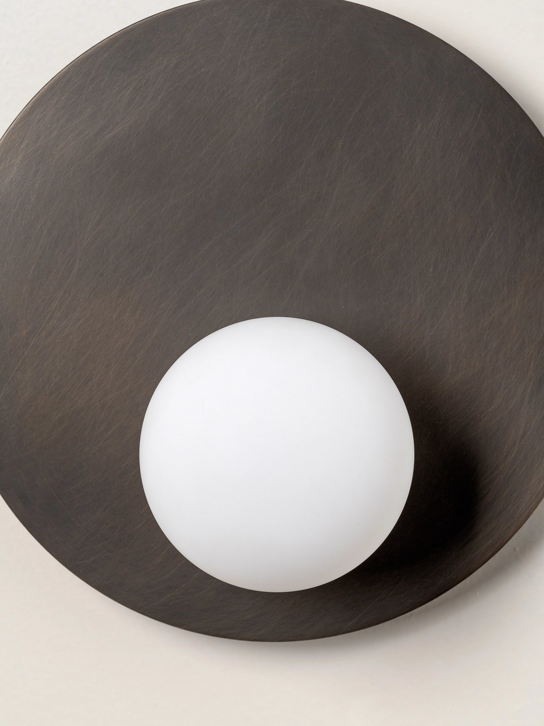 Luna - bronze and opal disc wall light | Wall light | lights & lamps | Modern affordable designer lighting