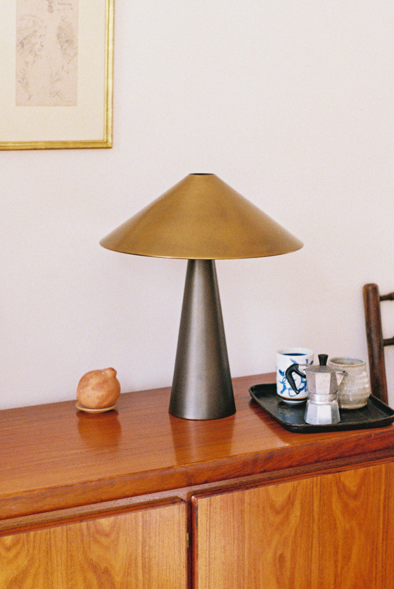 Orta - aged brass and bronze cone table lamp | Table Lamp | lights&lamps | UK | Modern Affordable Designer Lighting