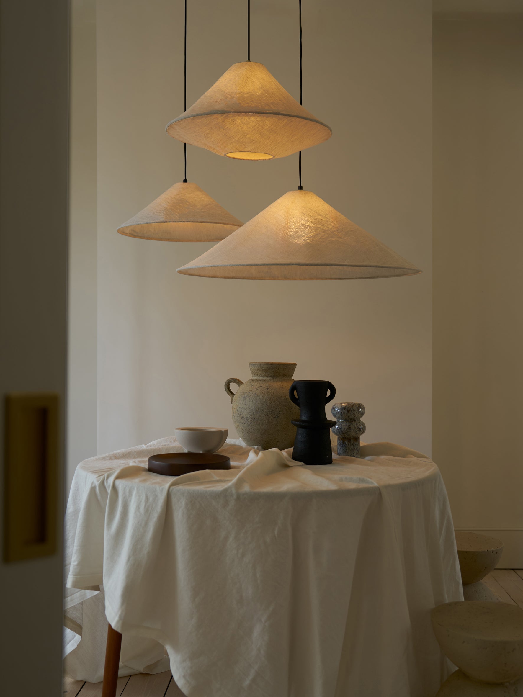 Siya - collapsible large linen shade | Lamp shade | lights&lamps | UK | Modern Affordable Designer Lighting