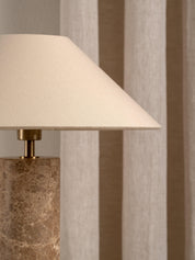 Denari - 1 light small brown marble cylinder table lamp | Table Lamp | Lights & Lamps | UK | Modern Affordable Designer Lighting