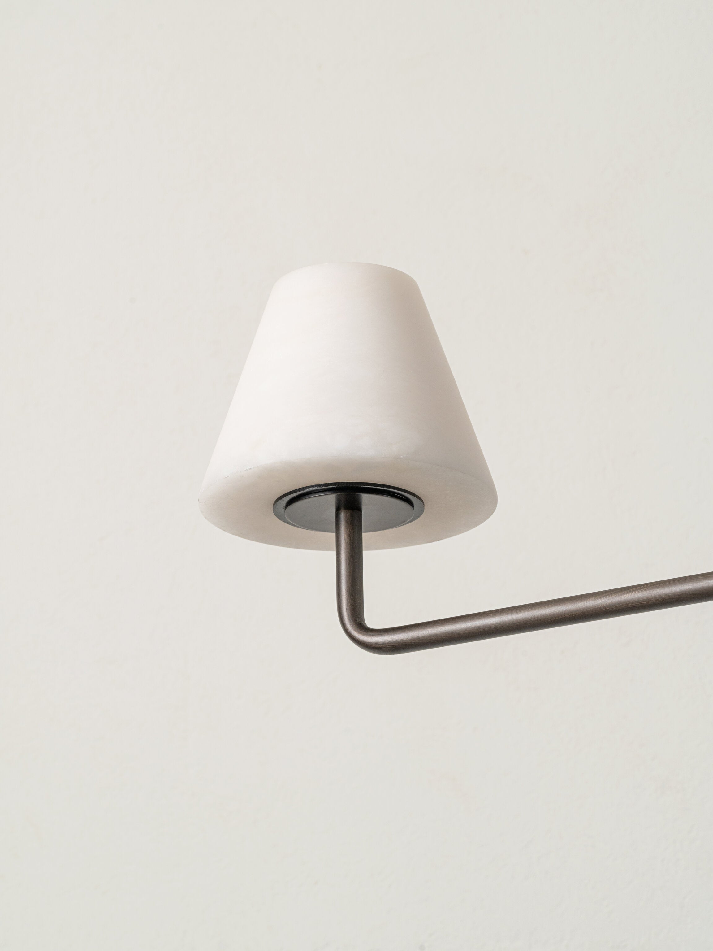 Alba - 2 light alabaster glass and bronze bar ceiling pendant