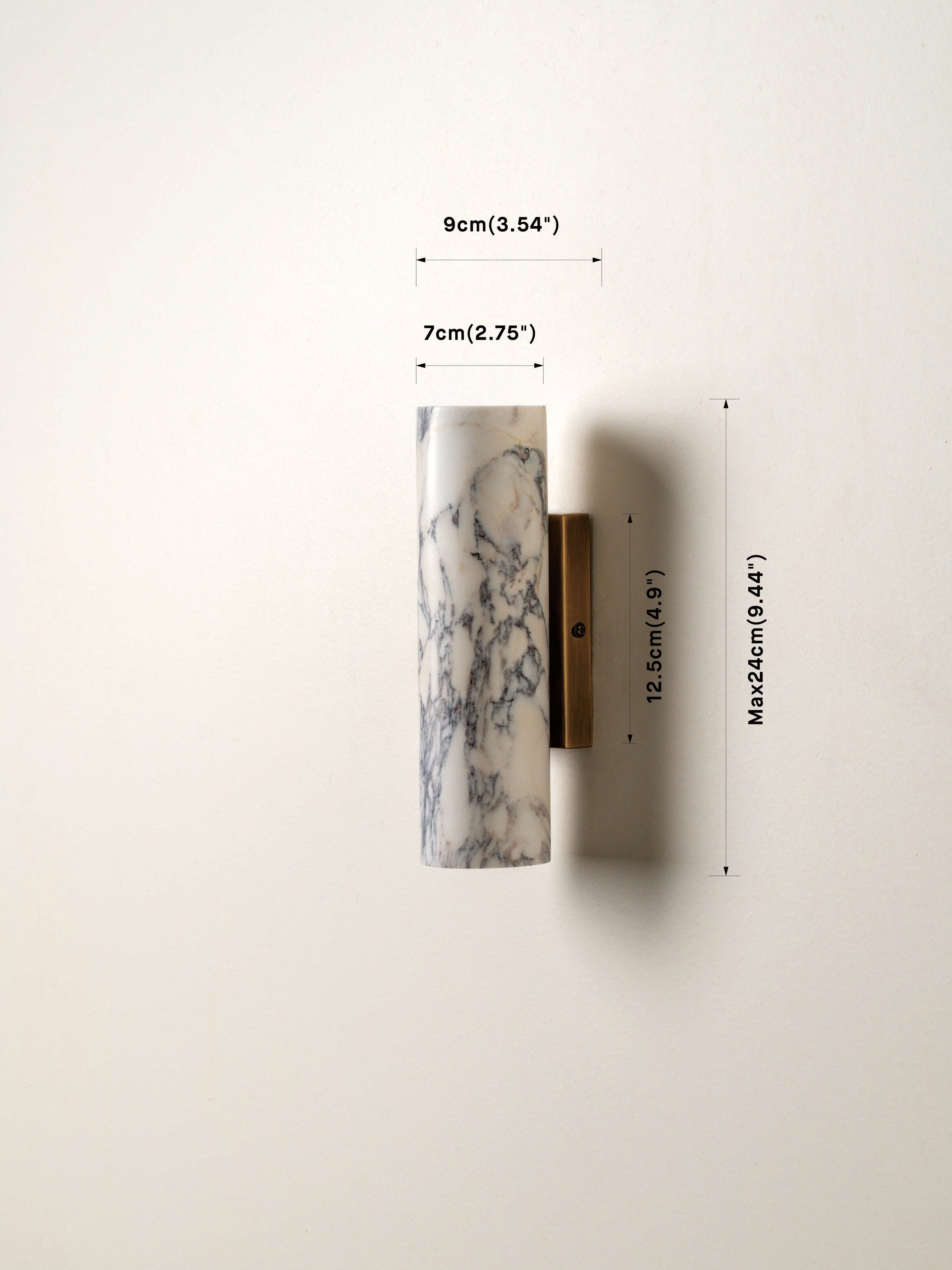 Calla - 2 light Calacatta marble and aged brass wall light