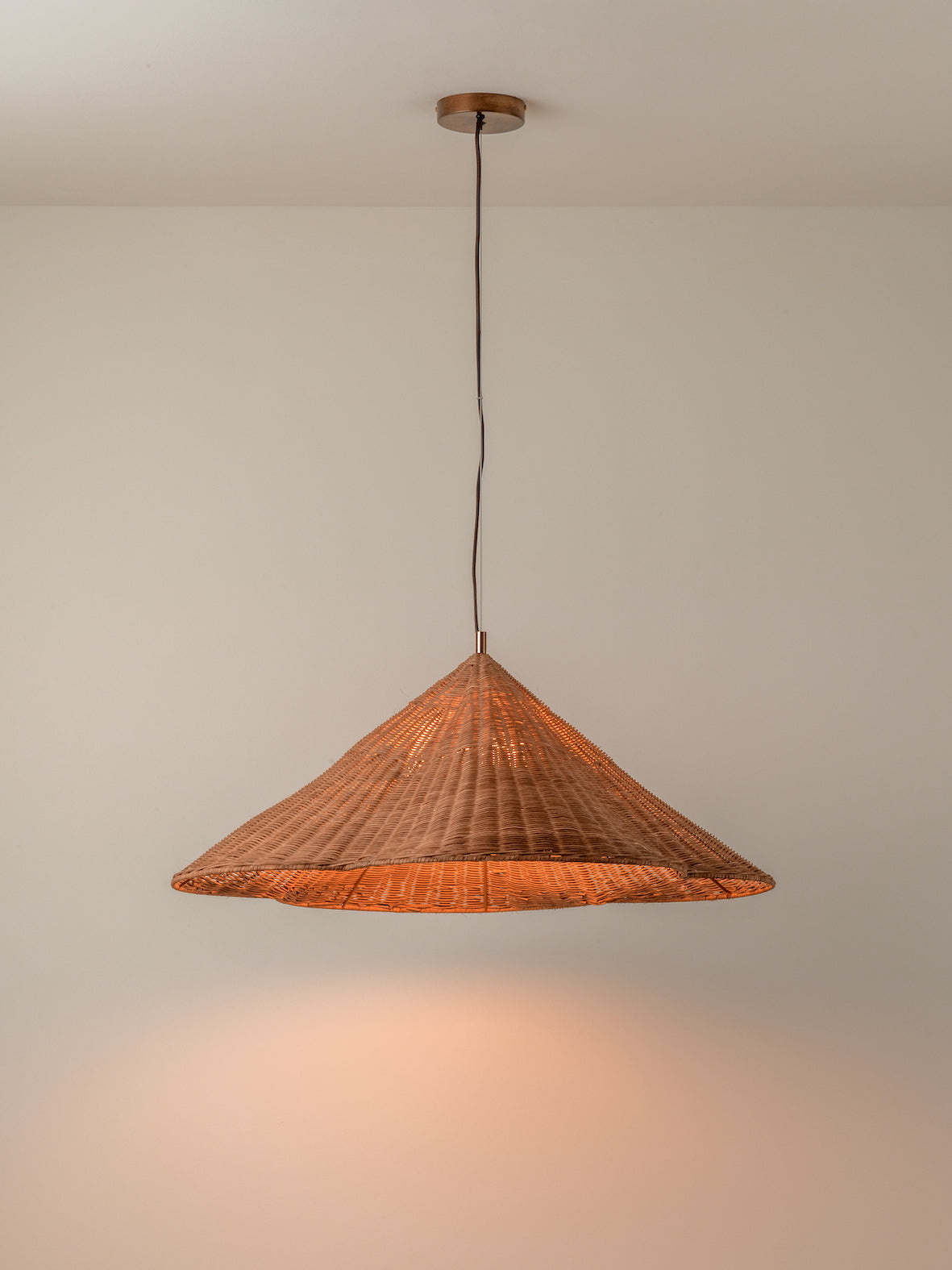 Oversized rattan store pendant light