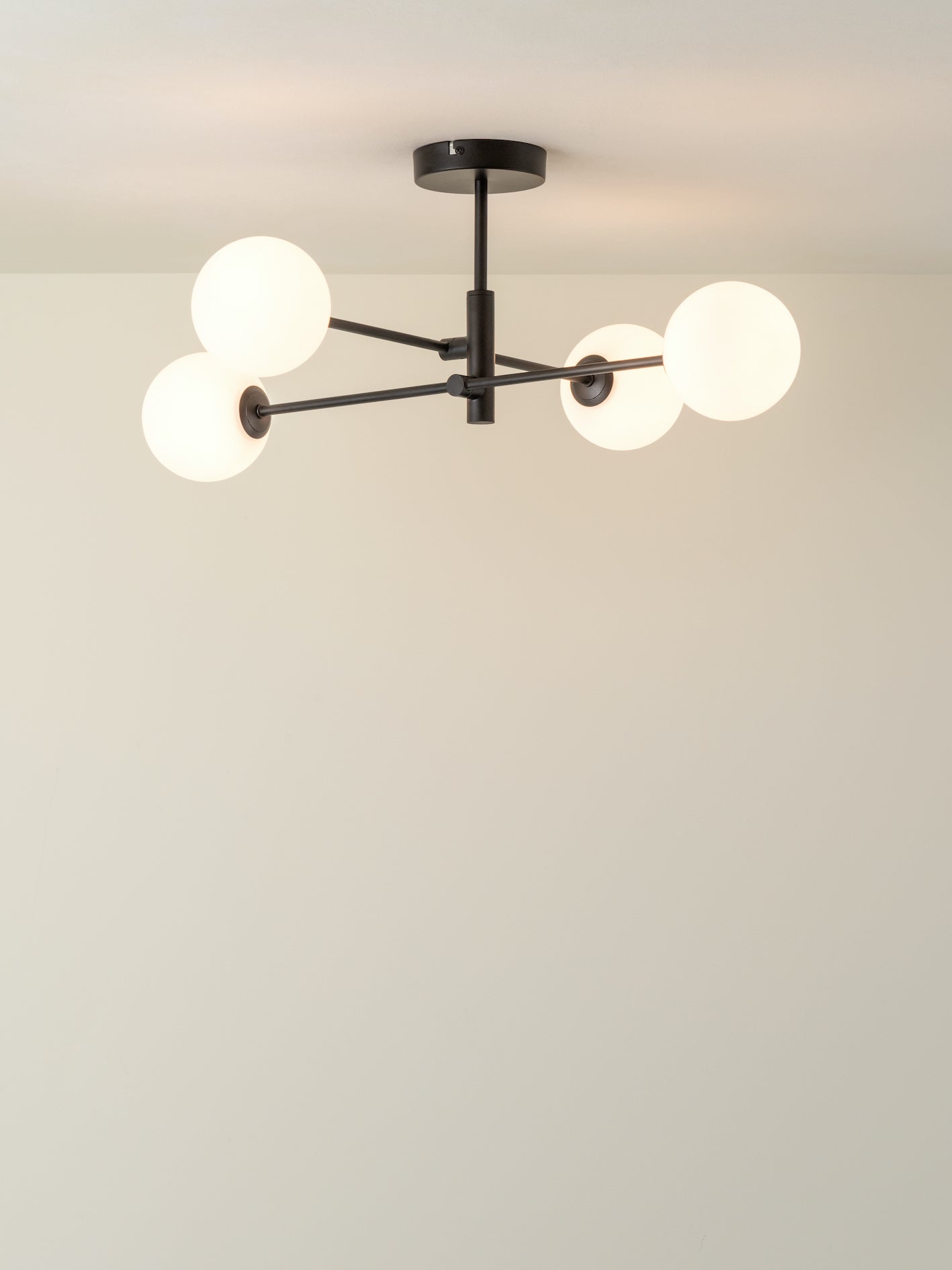 Chelso - 4 light matt black and opal flush | Ceiling Light | Lights & Lamps | UK | Modern Affordable Designer Lighting