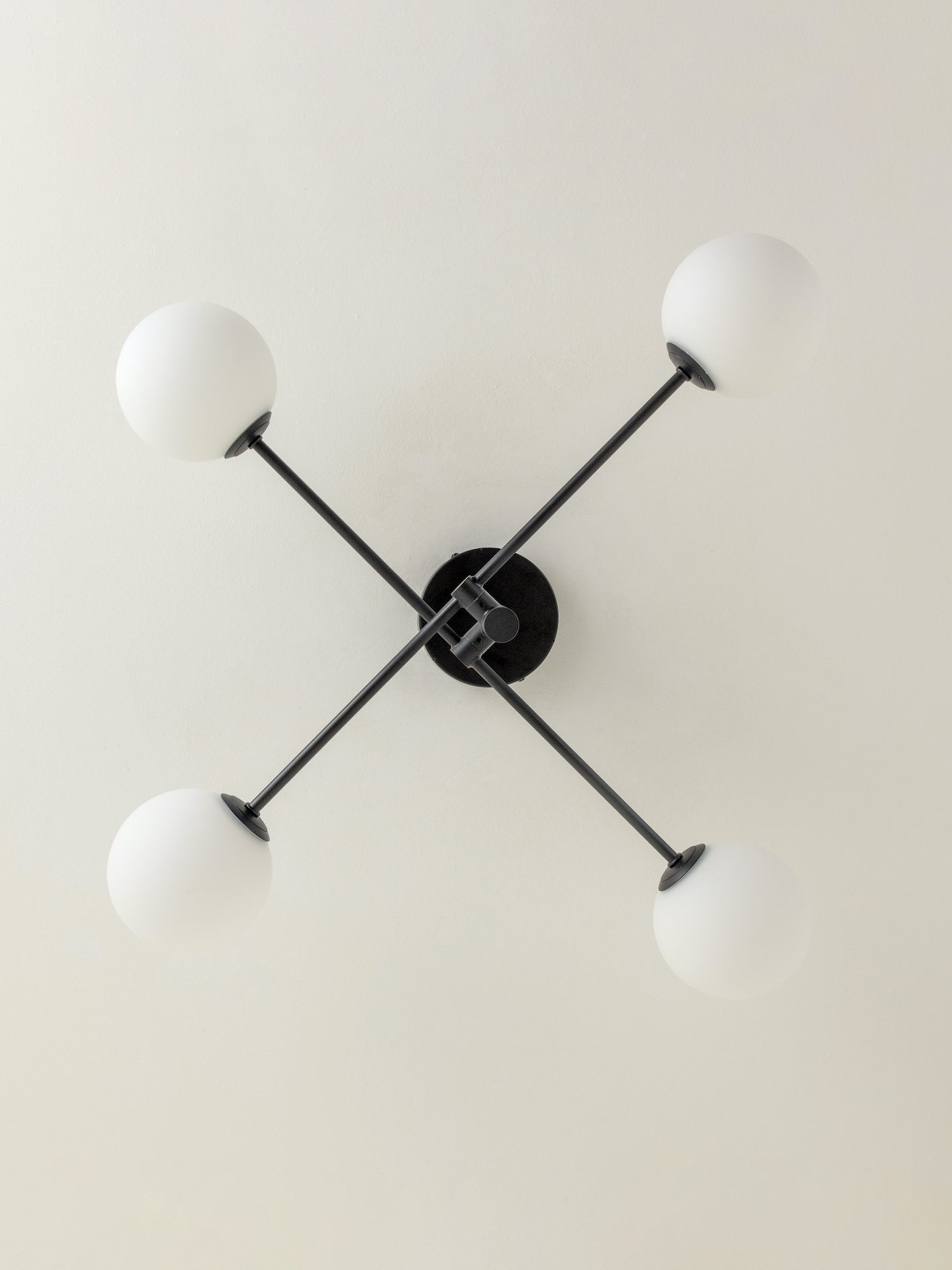 Chelso - 4 light matt black and opal flush | Ceiling Light | Lights & Lamps | UK | Modern Affordable Designer Lighting
