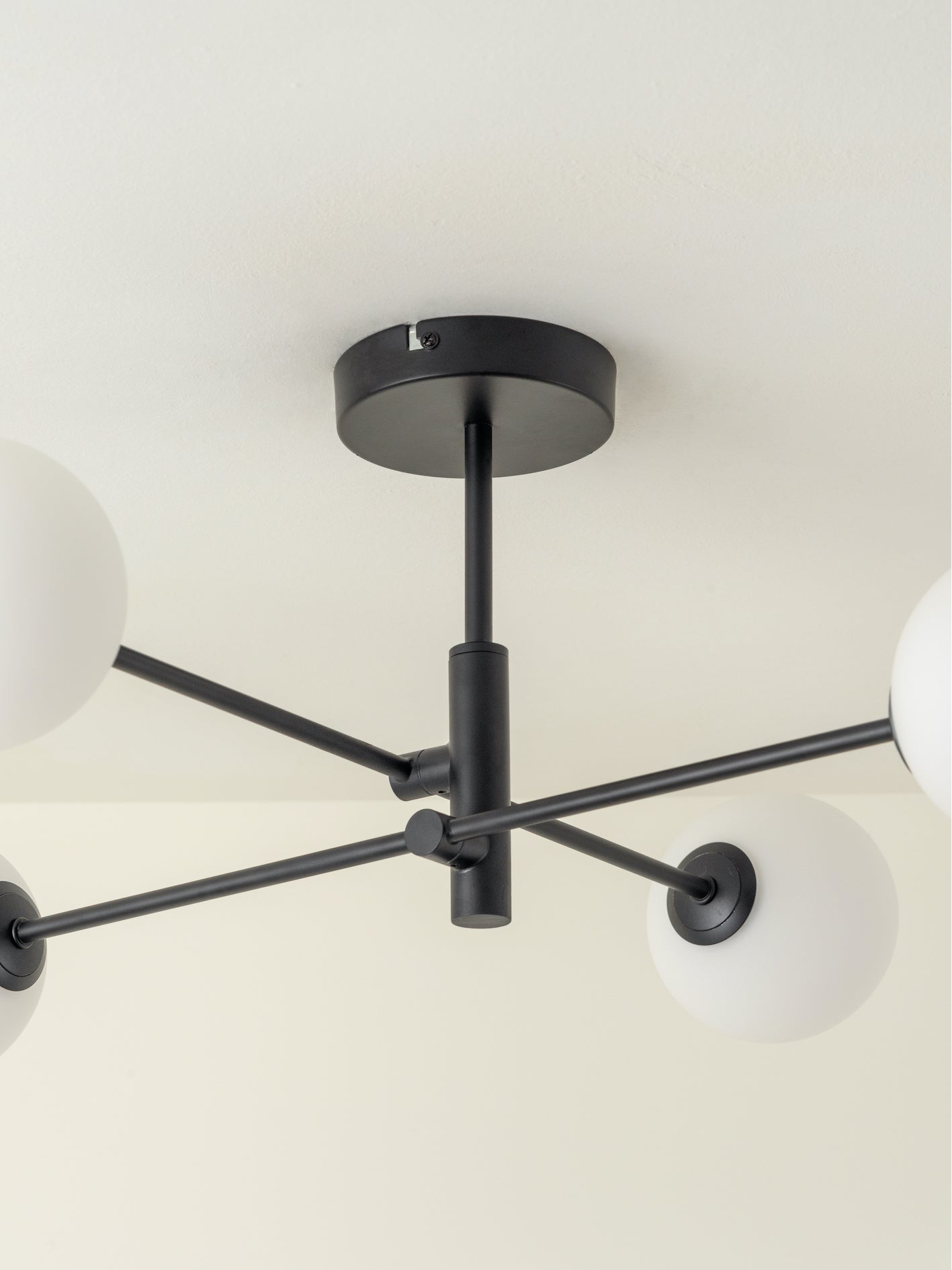 Chelso - 4 light matt black and opal flush | Ceiling Light | Lights & Lamps | UK