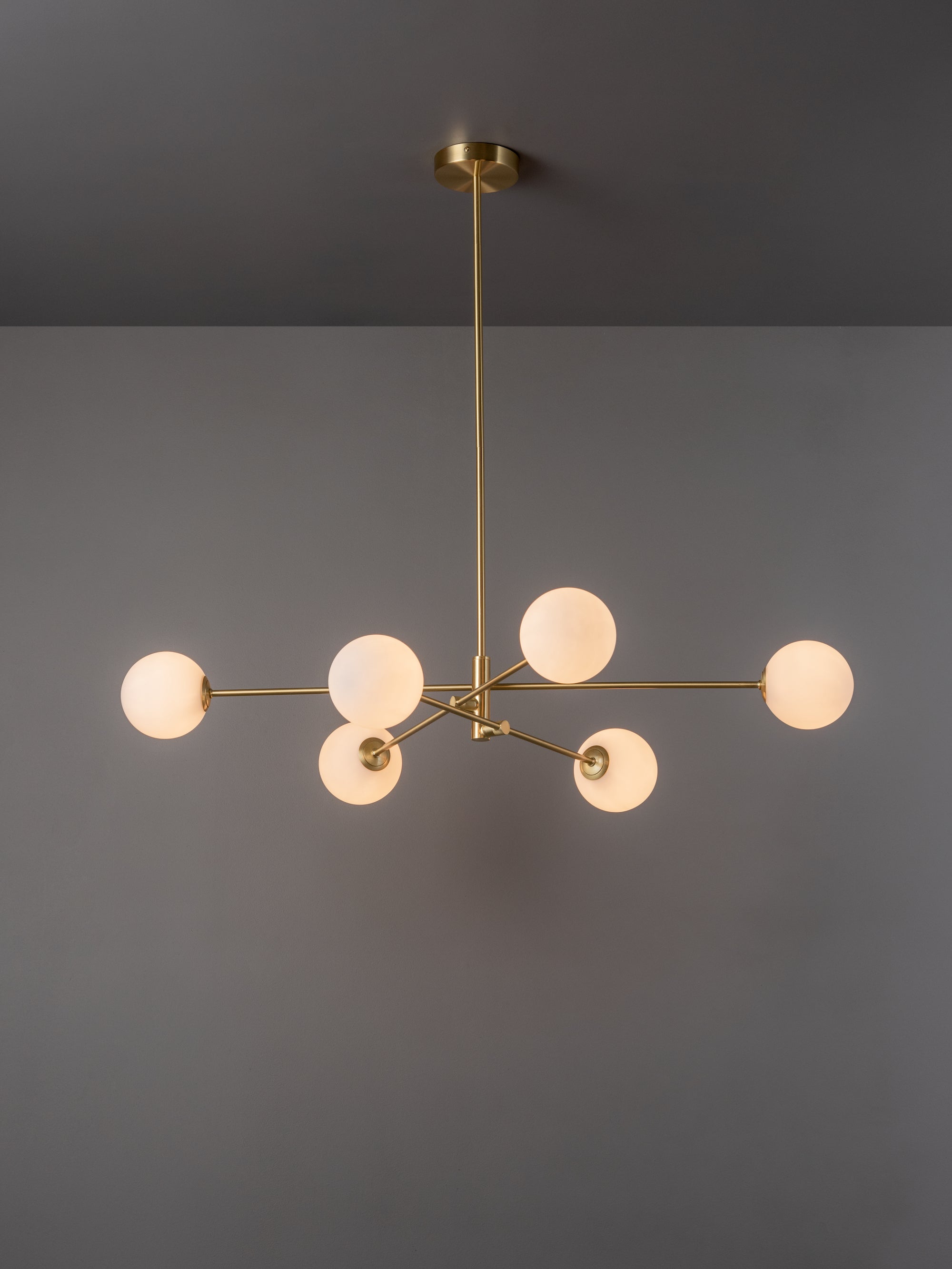 Chelso - 6 light brass and opal pendant | Ceiling Light | Lights & Lamps | UK