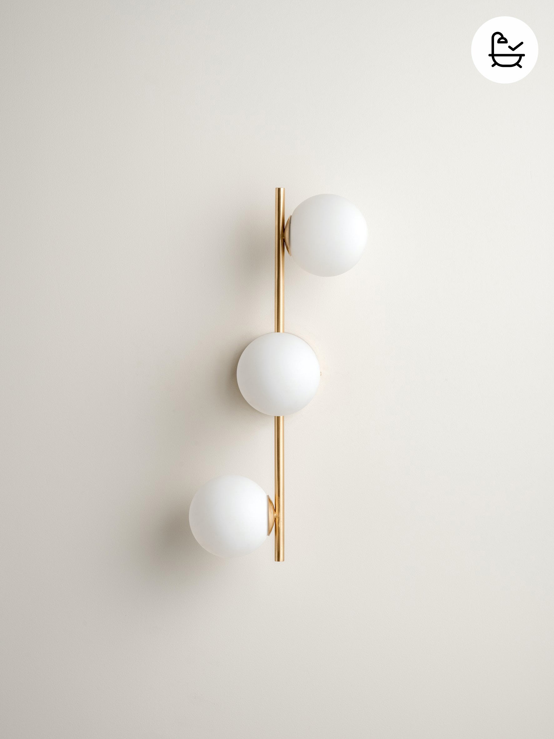 Coro - 3 light brushed brass and opal ceiling / wall | Ceiling Light | Lights & Lamps | UK