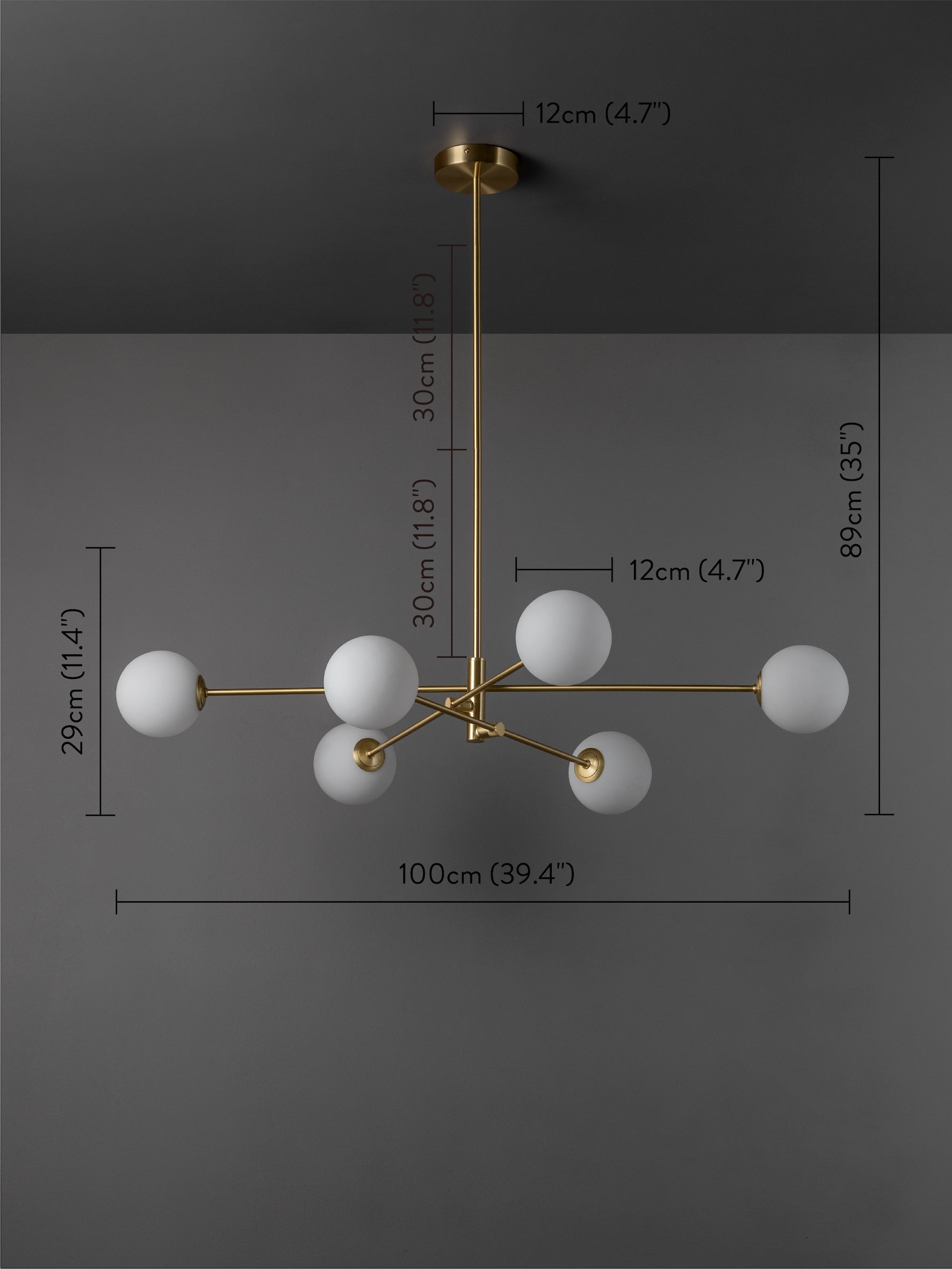 Chelso - 6 light brass and opal pendant | Ceiling Light | Lights & Lamps | UK | Modern Affordable Designer Lighting