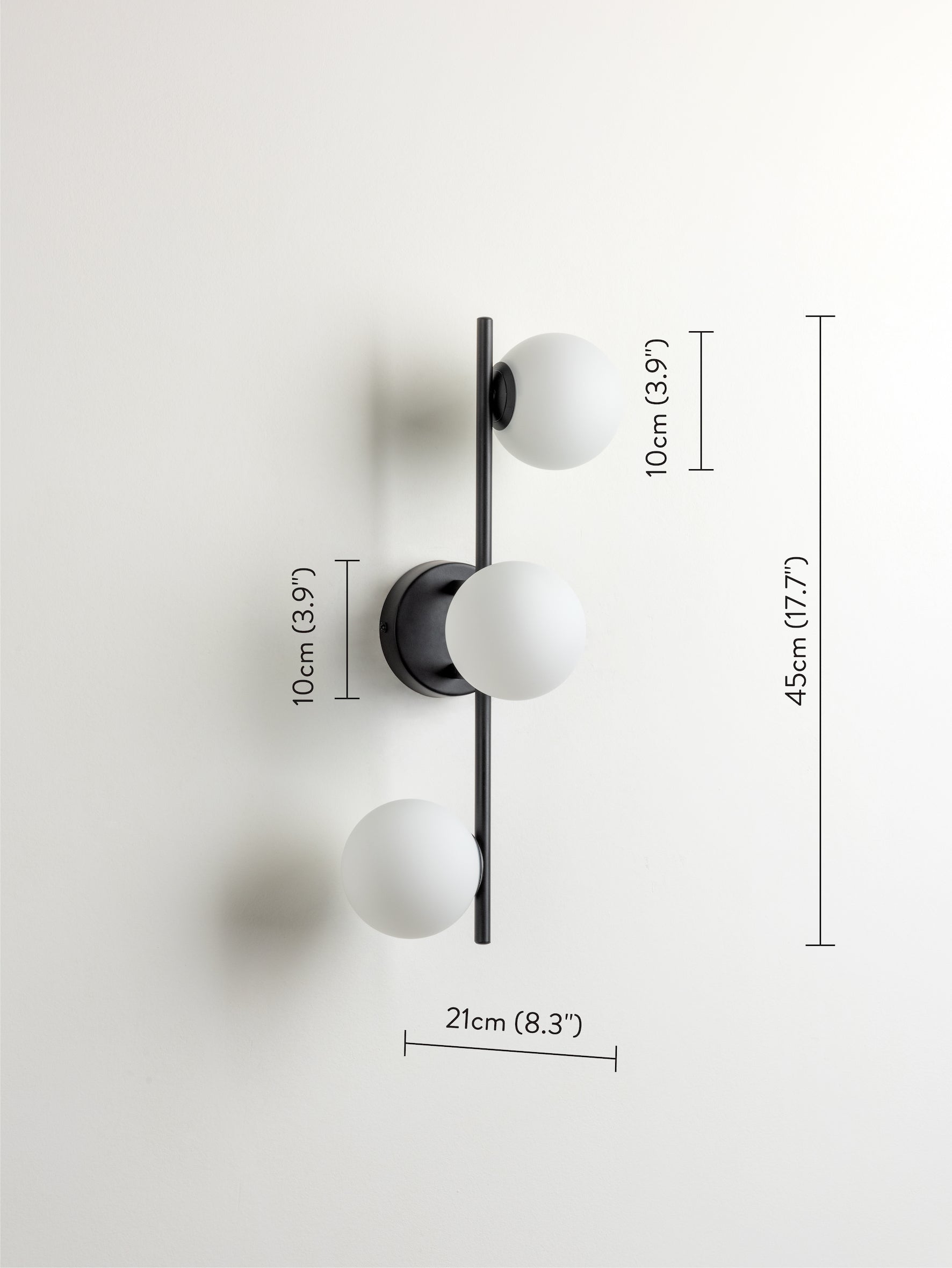 Coro - 3 light matt black and opal ceiling / wall | Ceiling Light | Lights & Lamps | UK
