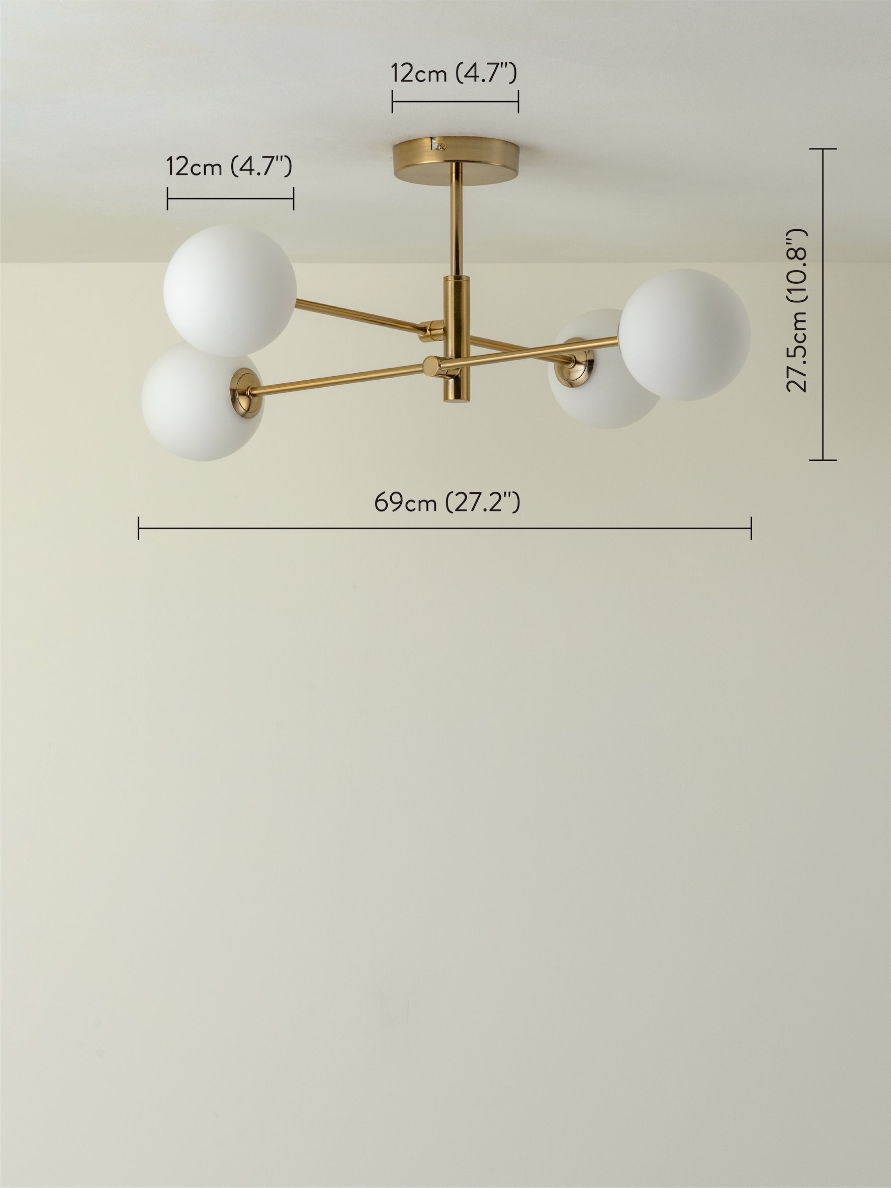 Chelso - 4 light brass and opal flush | Ceiling Light | Lights & Lamps | UK | Modern Affordable Designer Lighting