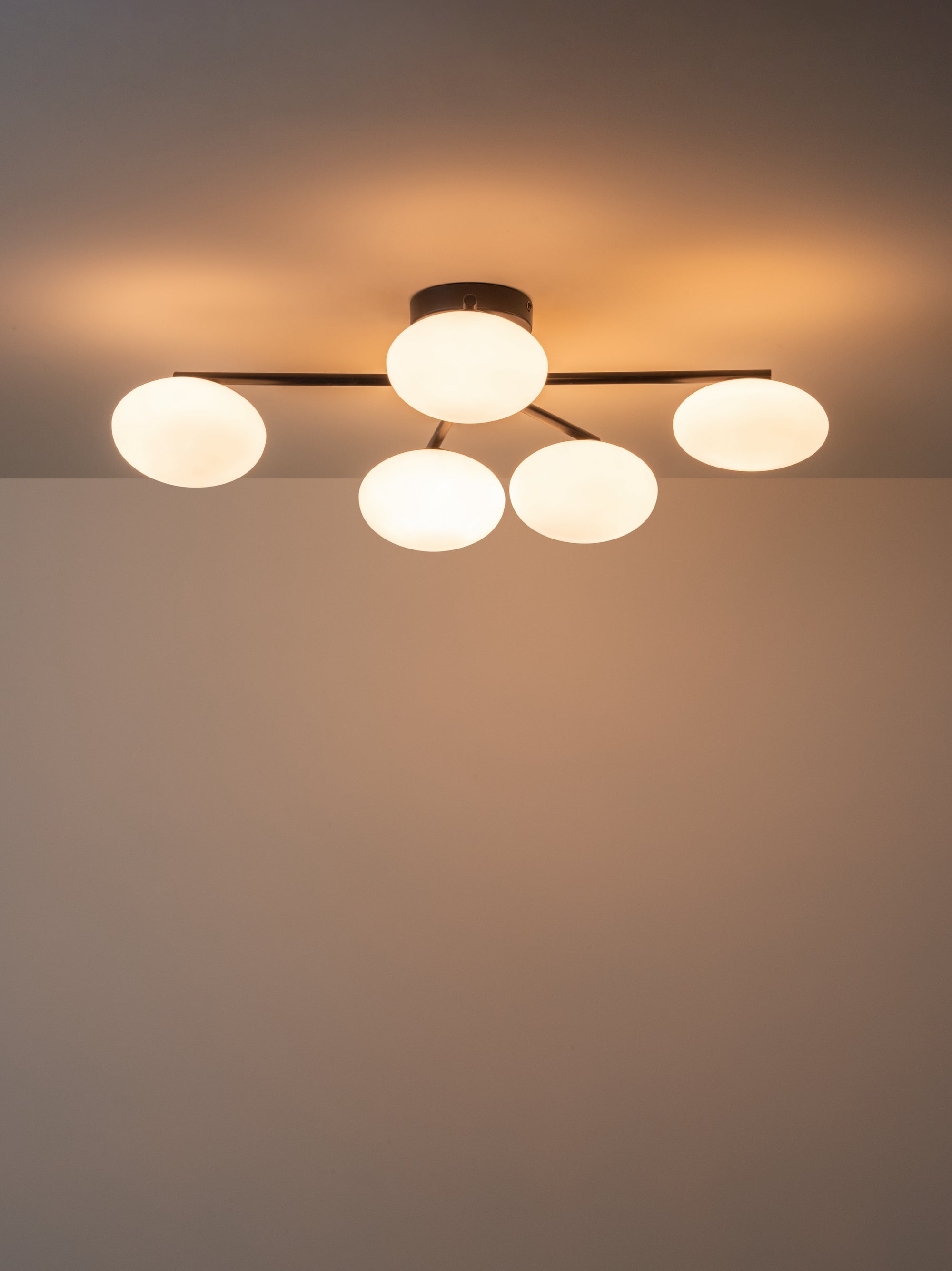 Imperial - 5 light matt black and opal flush | Ceiling Light | Lights & Lamps | UK