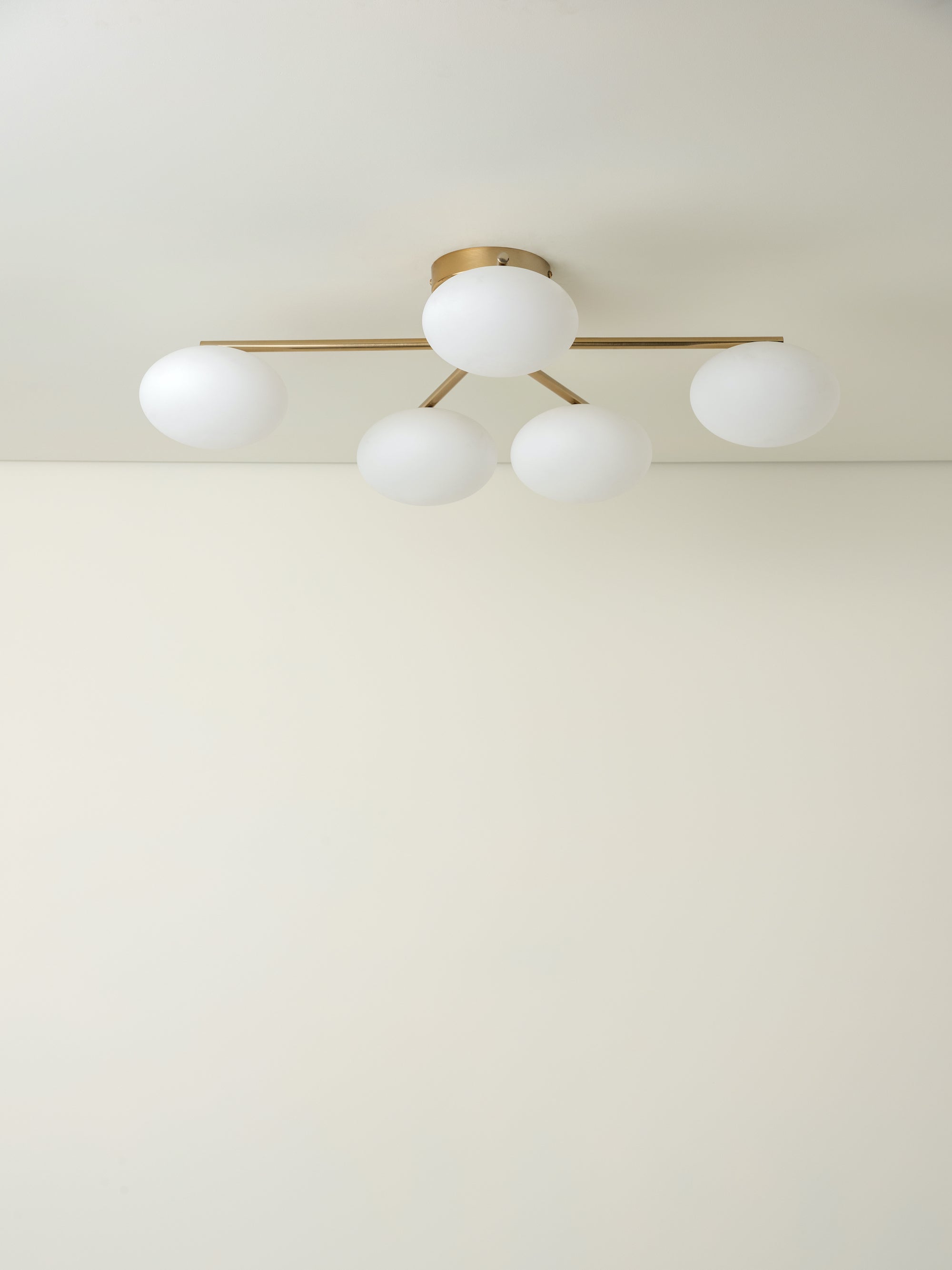 Imperial - 5 light brass and opal flush | Ceiling Light | Lights &amp; Lamps | UK | Modern Affordable Designer Lighting