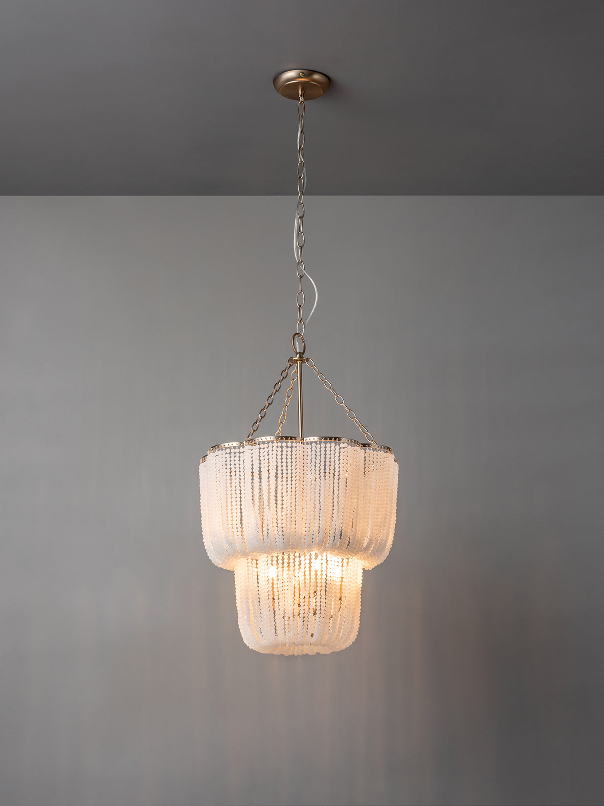 Pello - 4 light white scalloped chandelier | Chandelier | Lights & Lamps | UK