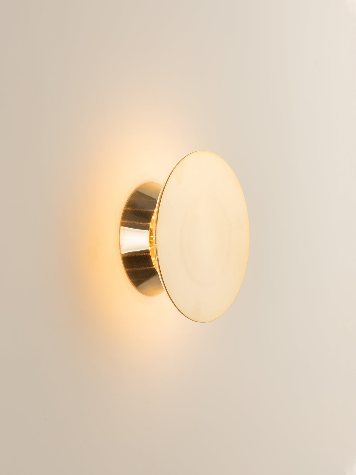 Santi - LED adjustable brass disc wall light | Wall Light | Lights & Lamps | UK