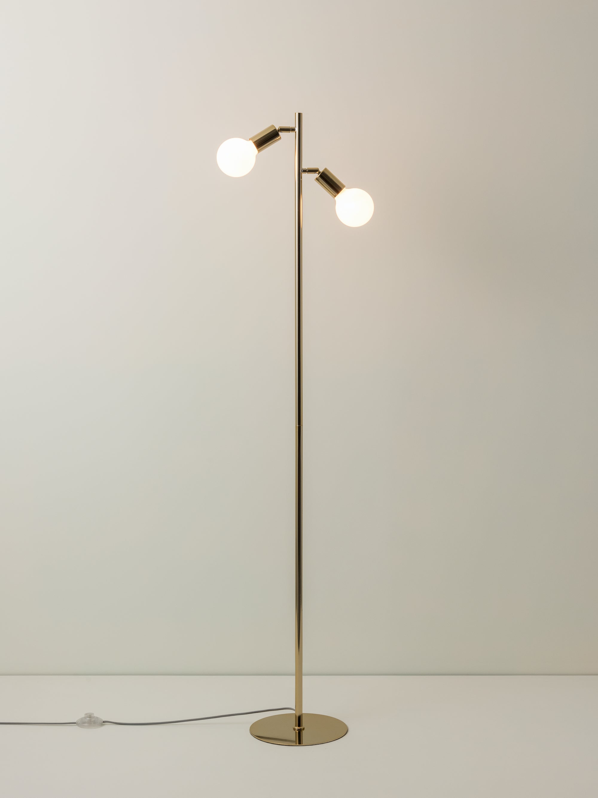 Lever - 2 light brass task floor lamp | Floor Lamp | Lights & Lamps | UK