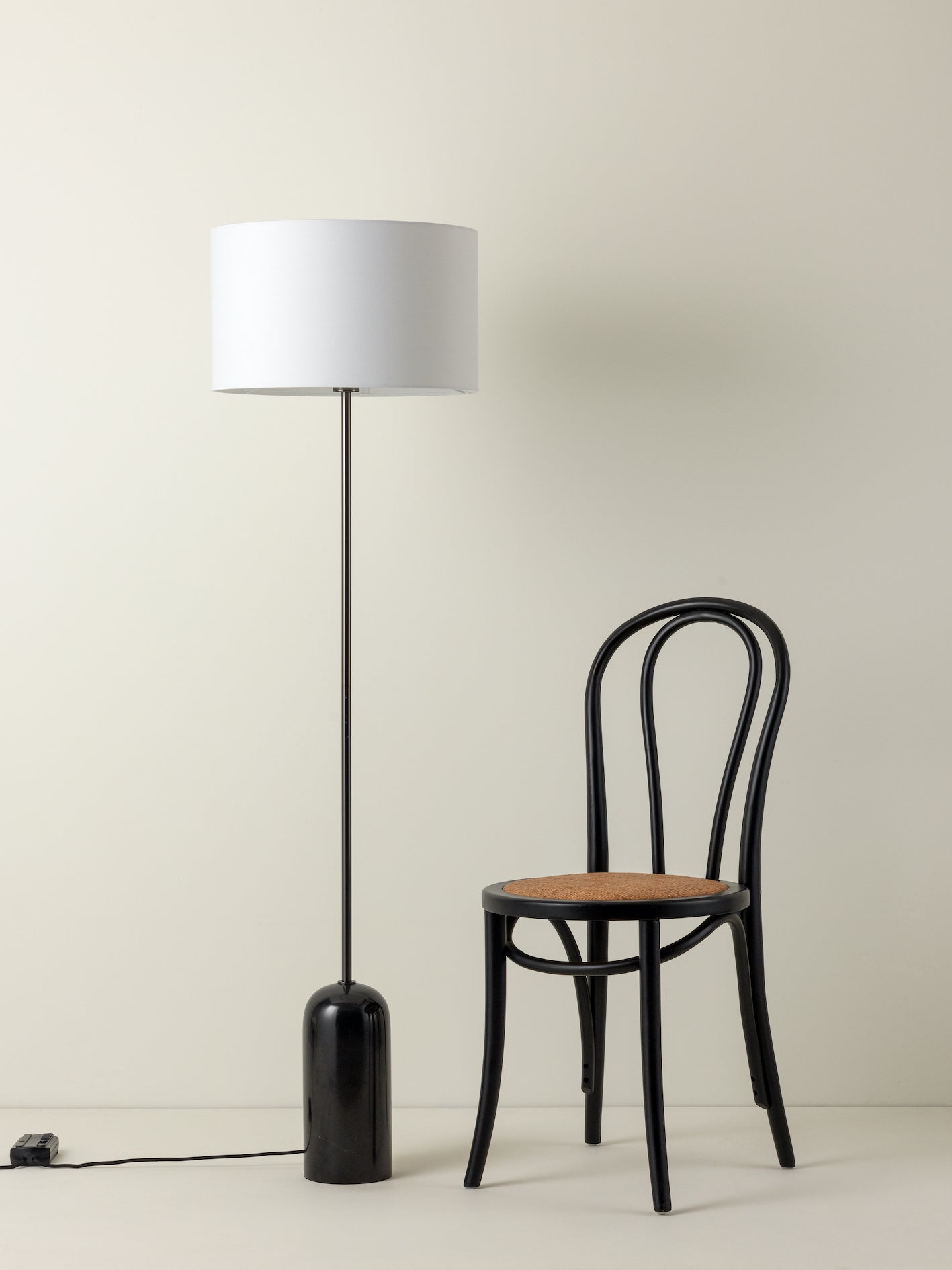 Penn - 1 light black marble and graphite silver floor lamp | Floor Lamp | Lights & Lamps | UK