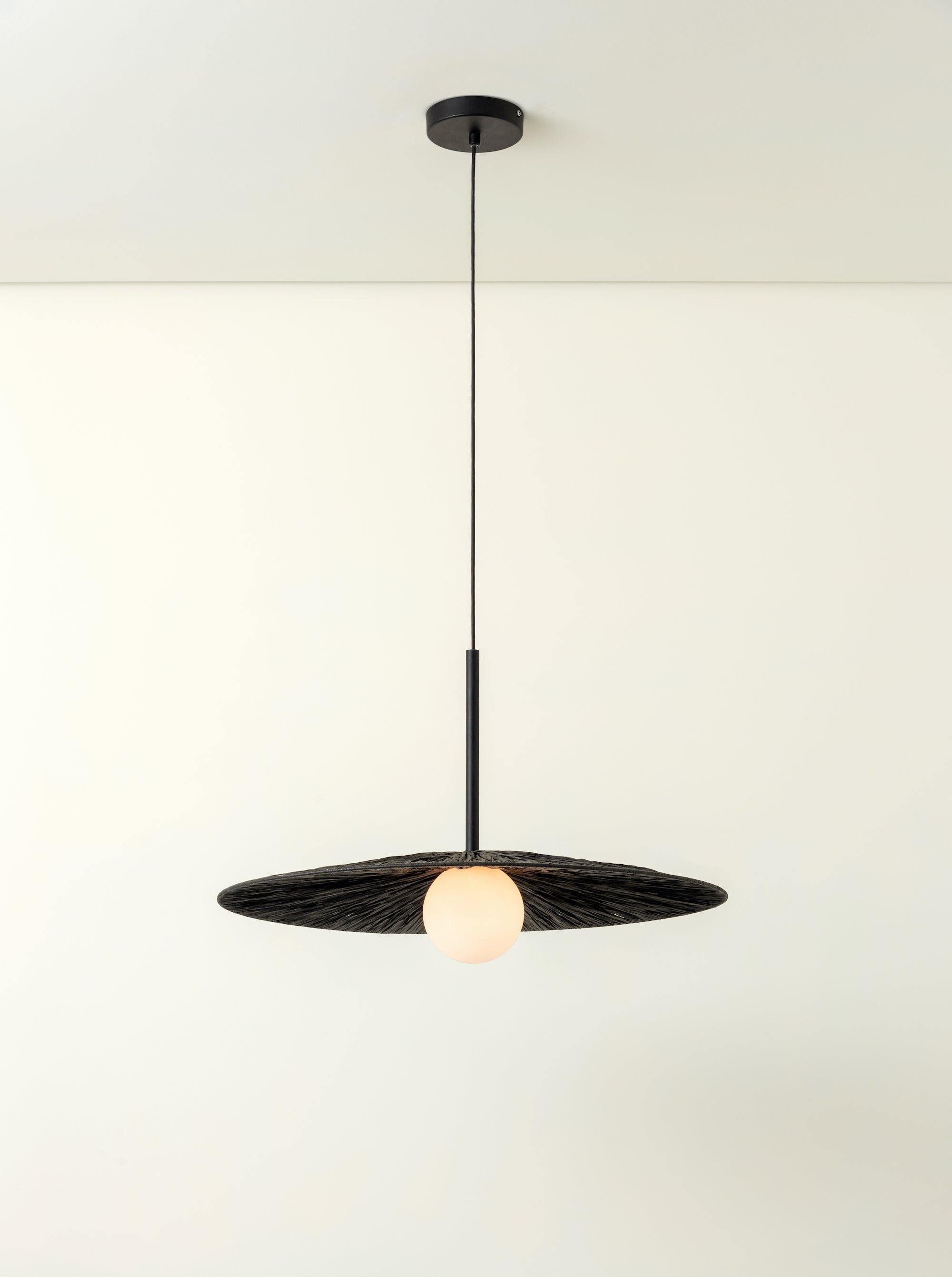 Ridotti - 1 light matt black raffia pendant | Ceiling Light | Lights & Lamps | UK