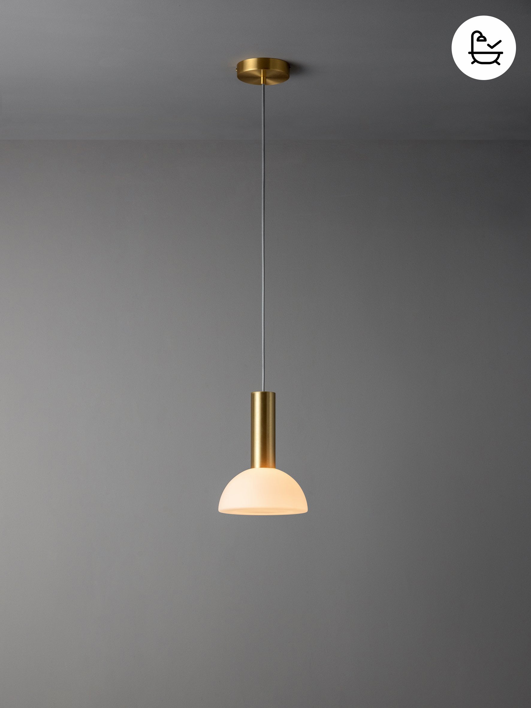 Silio - 1 light brushed brass and opal pendant | Ceiling Light | lights&lamps | UK | Modern Affordable Designer Lighting