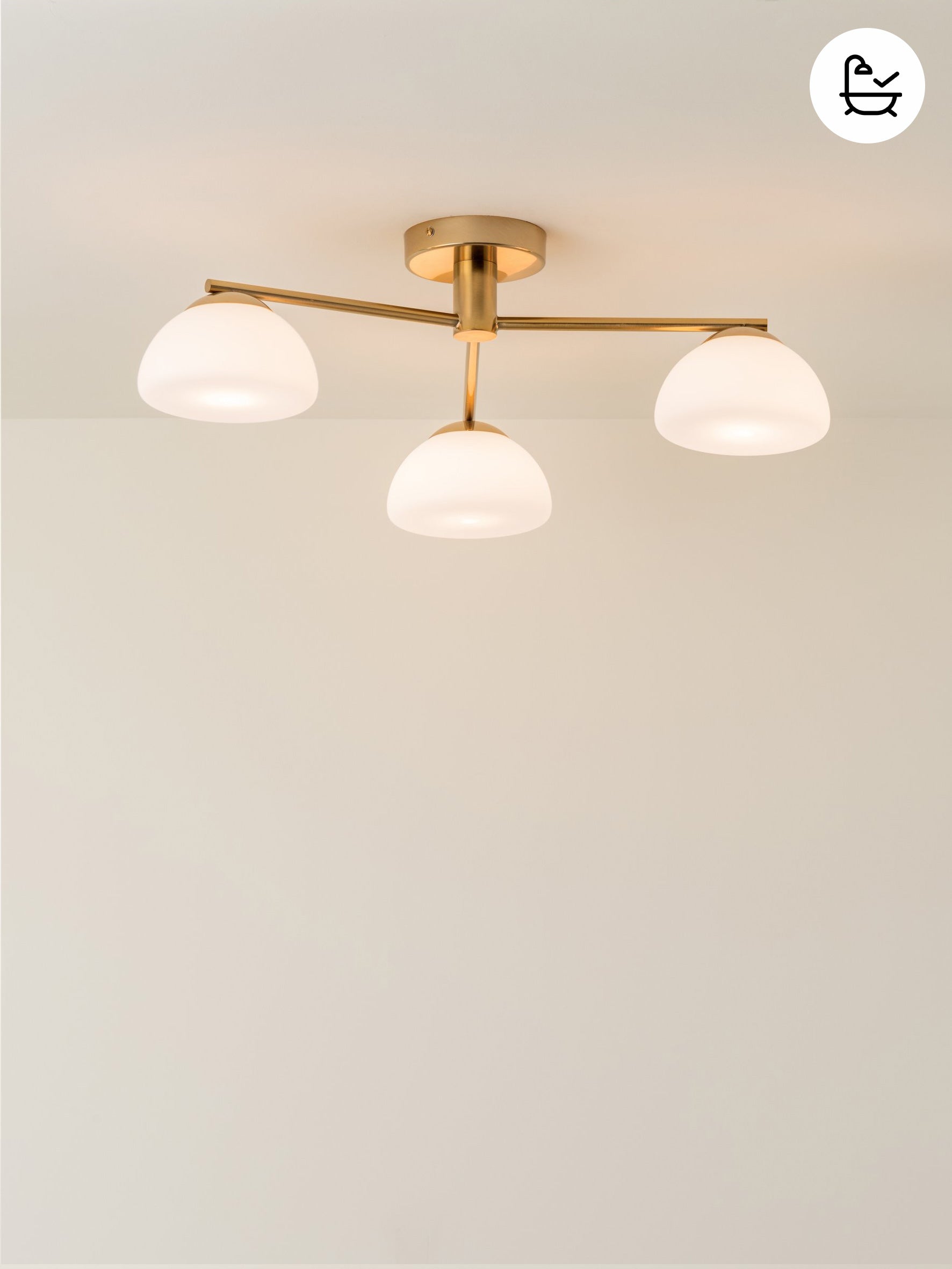 Silio - 3 light brass and opal flush | Ceiling Light | Lights & Lamps | UK | Modern Affordable Designer Lighting