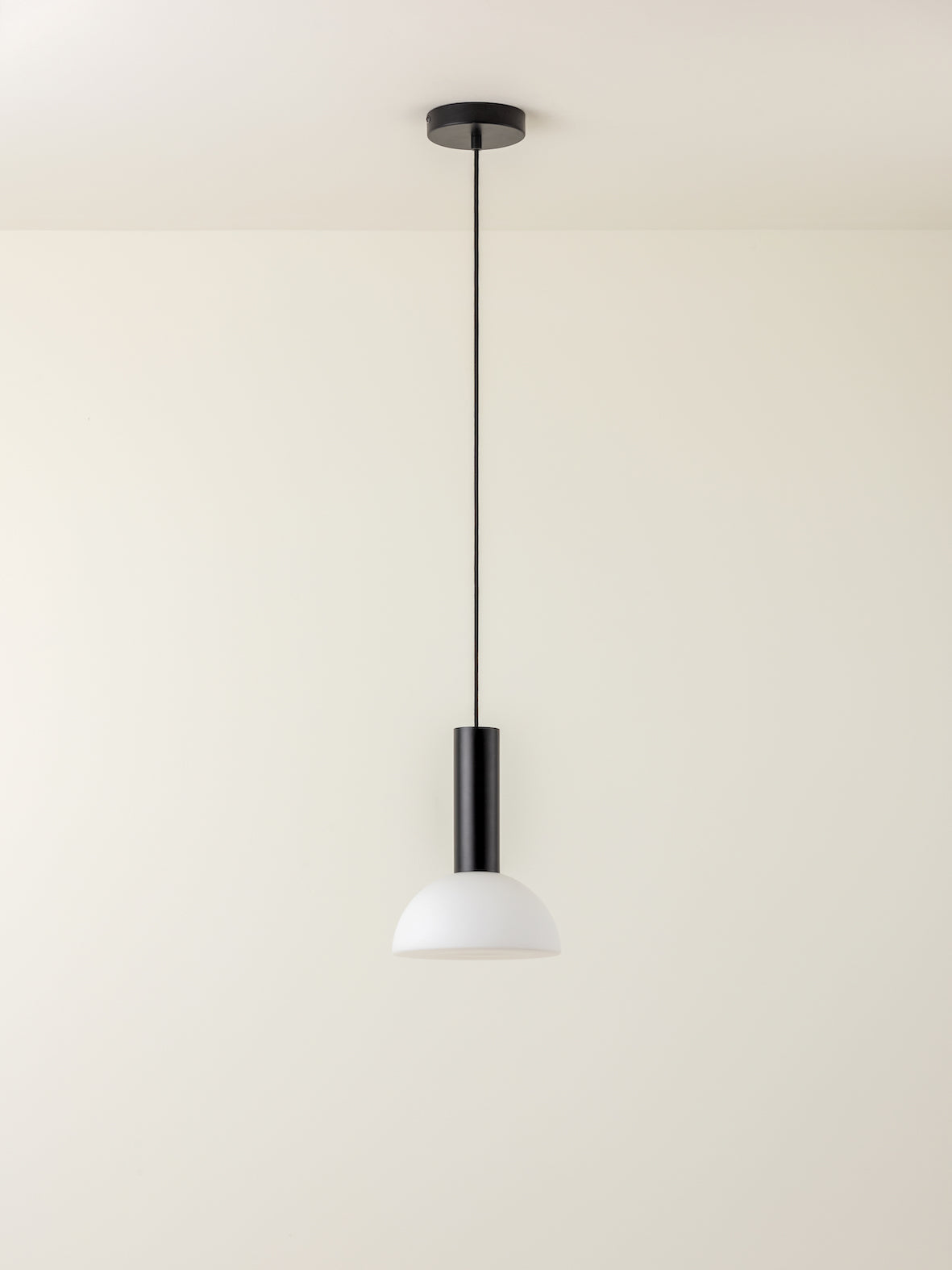 Silio - 1 light matt black and opal pendant | Ceiling Light | Lights & Lamps | UK | Modern Affordable Designer Lighting